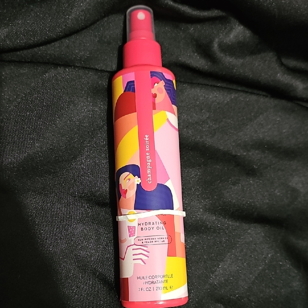 Champagne Hydrating Body Oil - Vibrant Pink and Yellow